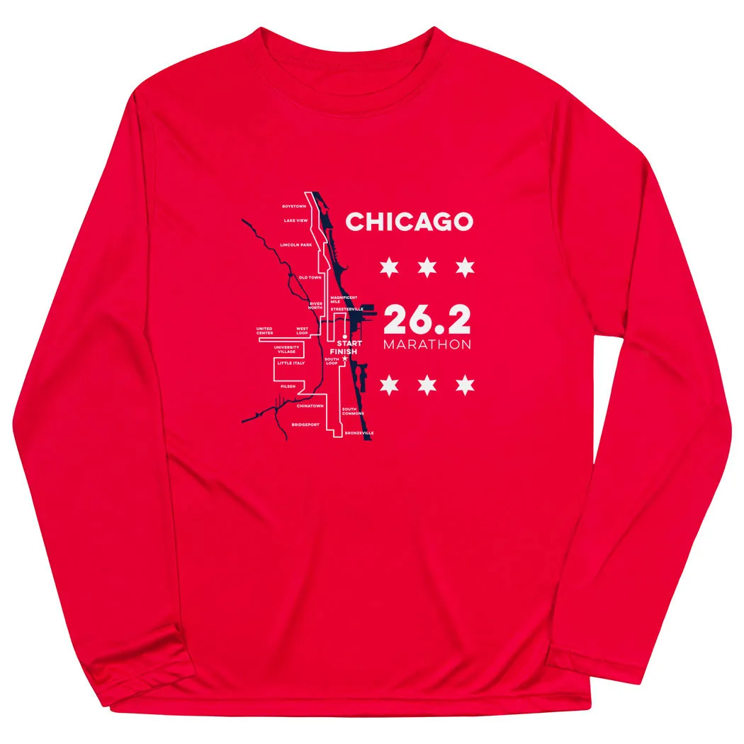 Quick Release Hem Men's Running Long Sleeve Performance Tee - Chicago Route