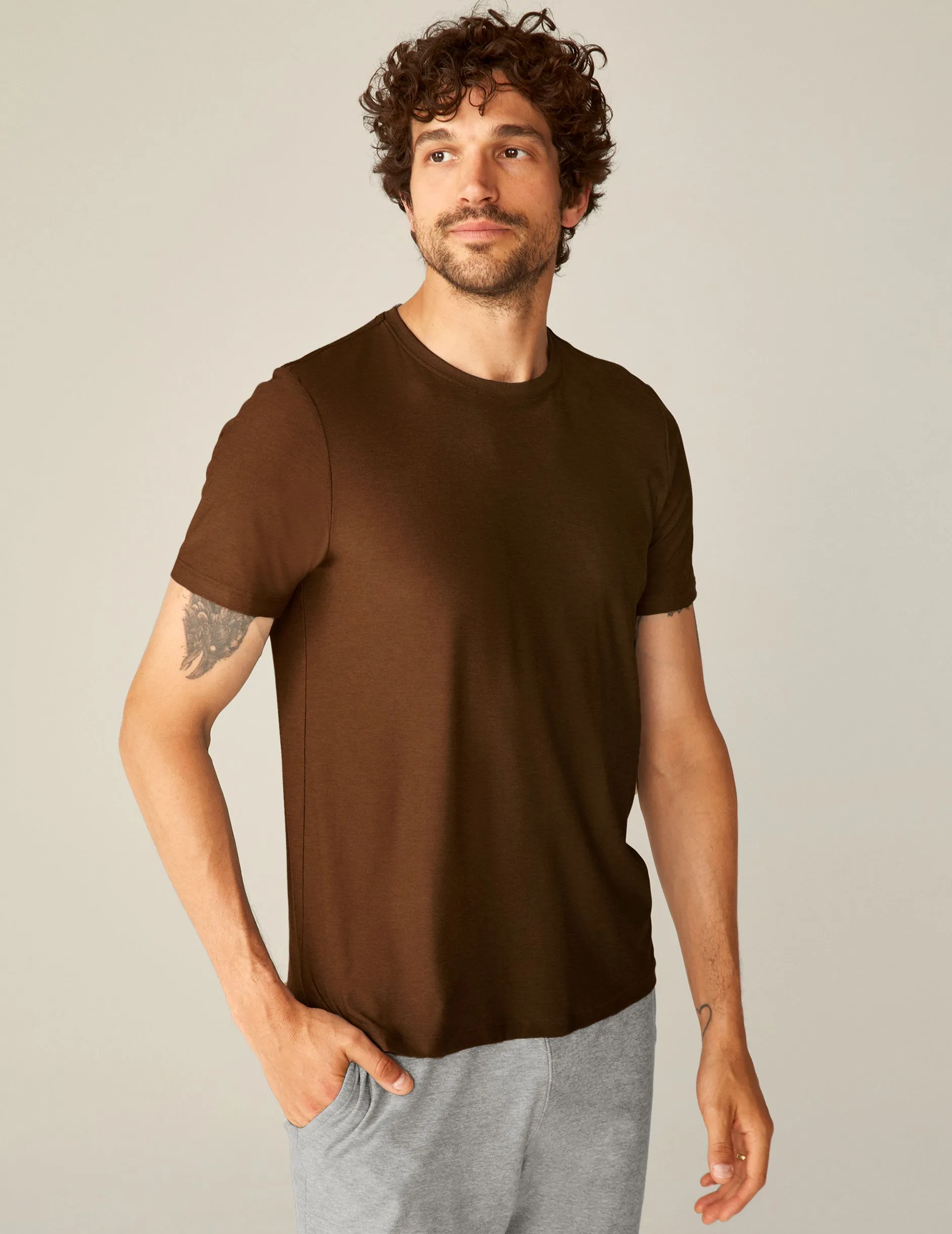 Always Beyond Men's Crew Tee 2.0 TemperatureControl Fabric SoftenedTexturedWeave