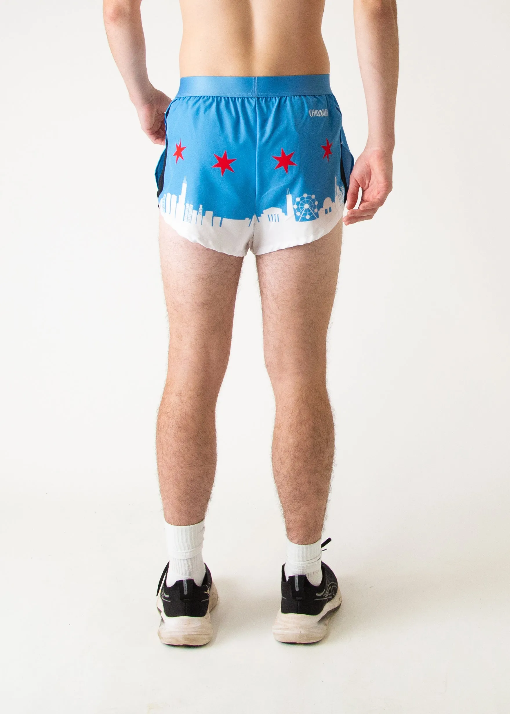high waisted Men's Chicago Skyline 2" Split Shorts