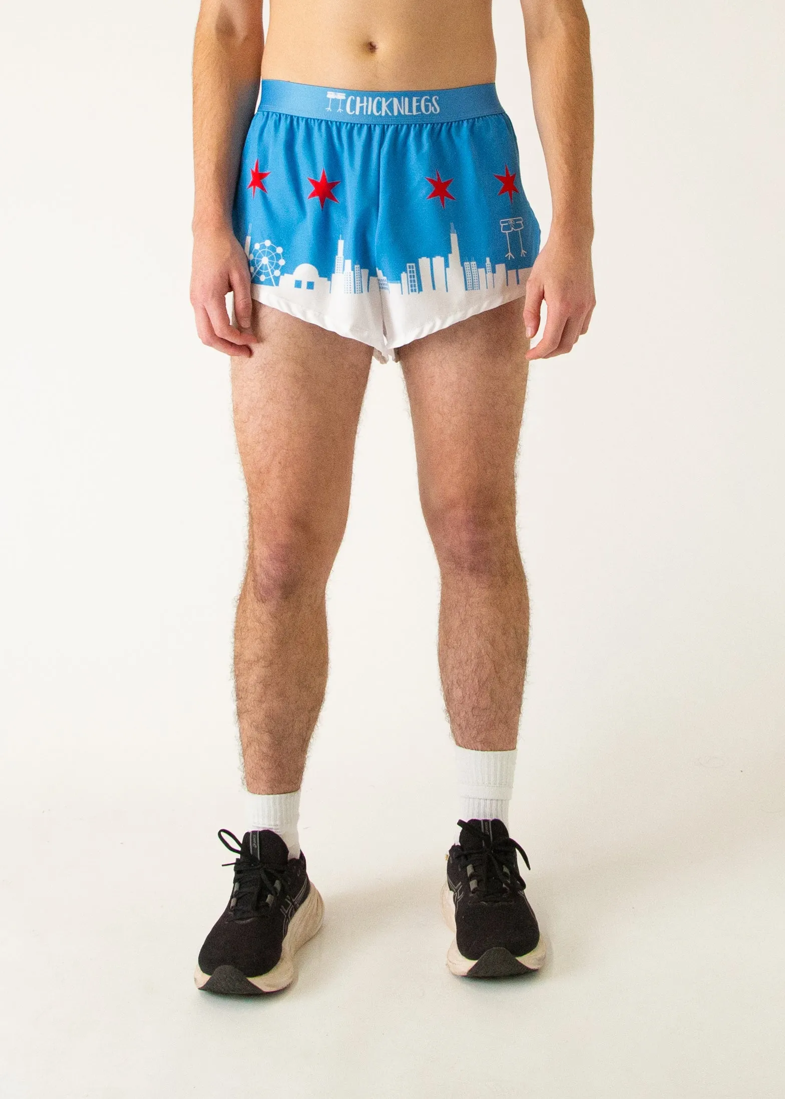 Men's Chicago Skyline 2" Split Shorts Modern Aesthetic Stretchable Material