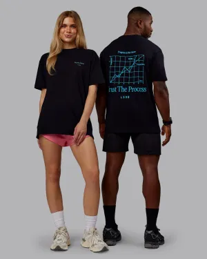 Indoor clothing Trust The Process 2.0 FLXCotton Tee Oversize - Black-Blue Atoll
