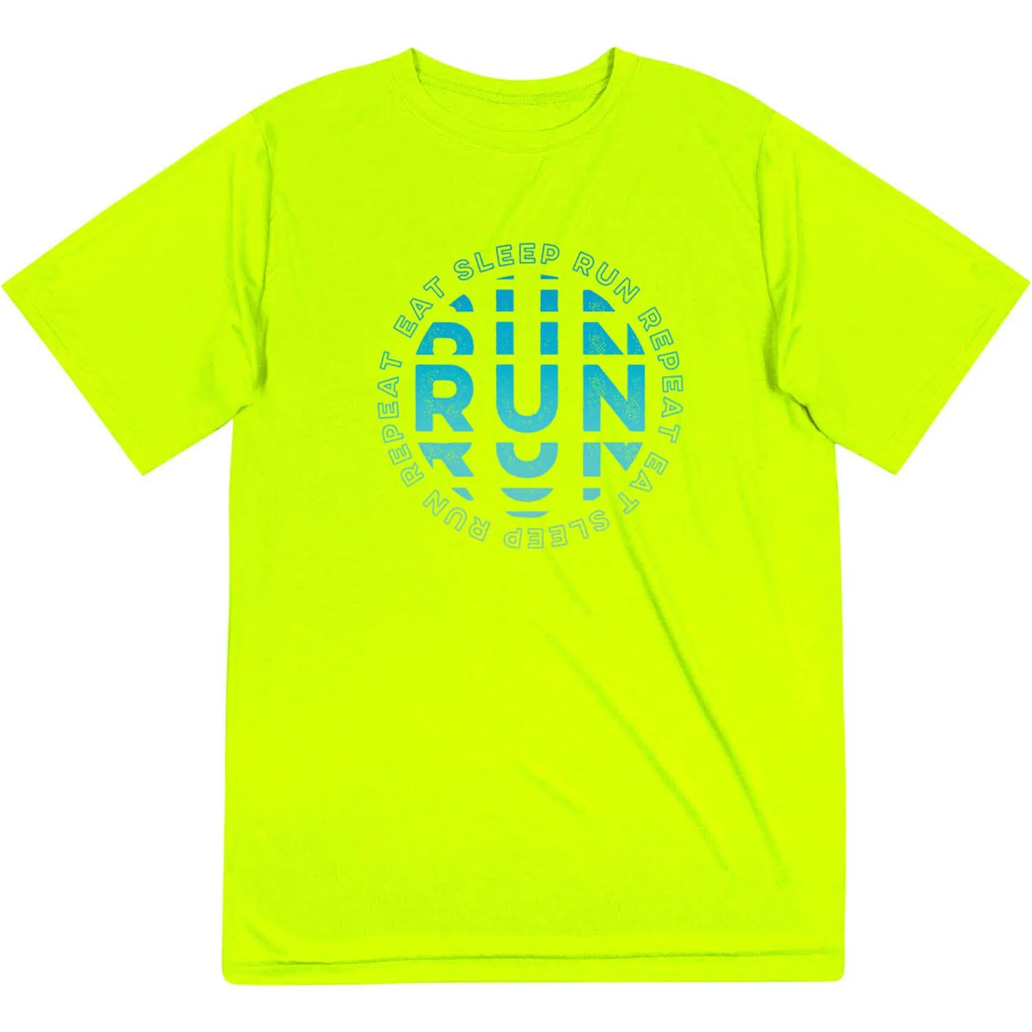 Beaded details Men's Running Short Sleeve Performance Tee - Eat Sleep Run Repeat