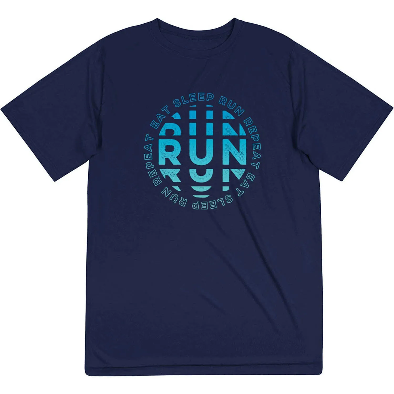 Men's Running Short Sleeve Performance Tee - Eat Sleep Run Repeat Stretchy Fit