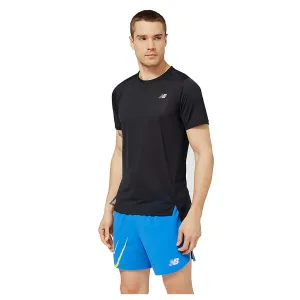 New Balance Accelerate Short Sleeve  (Mens) - Black Elastic waist Self Fabric Tape