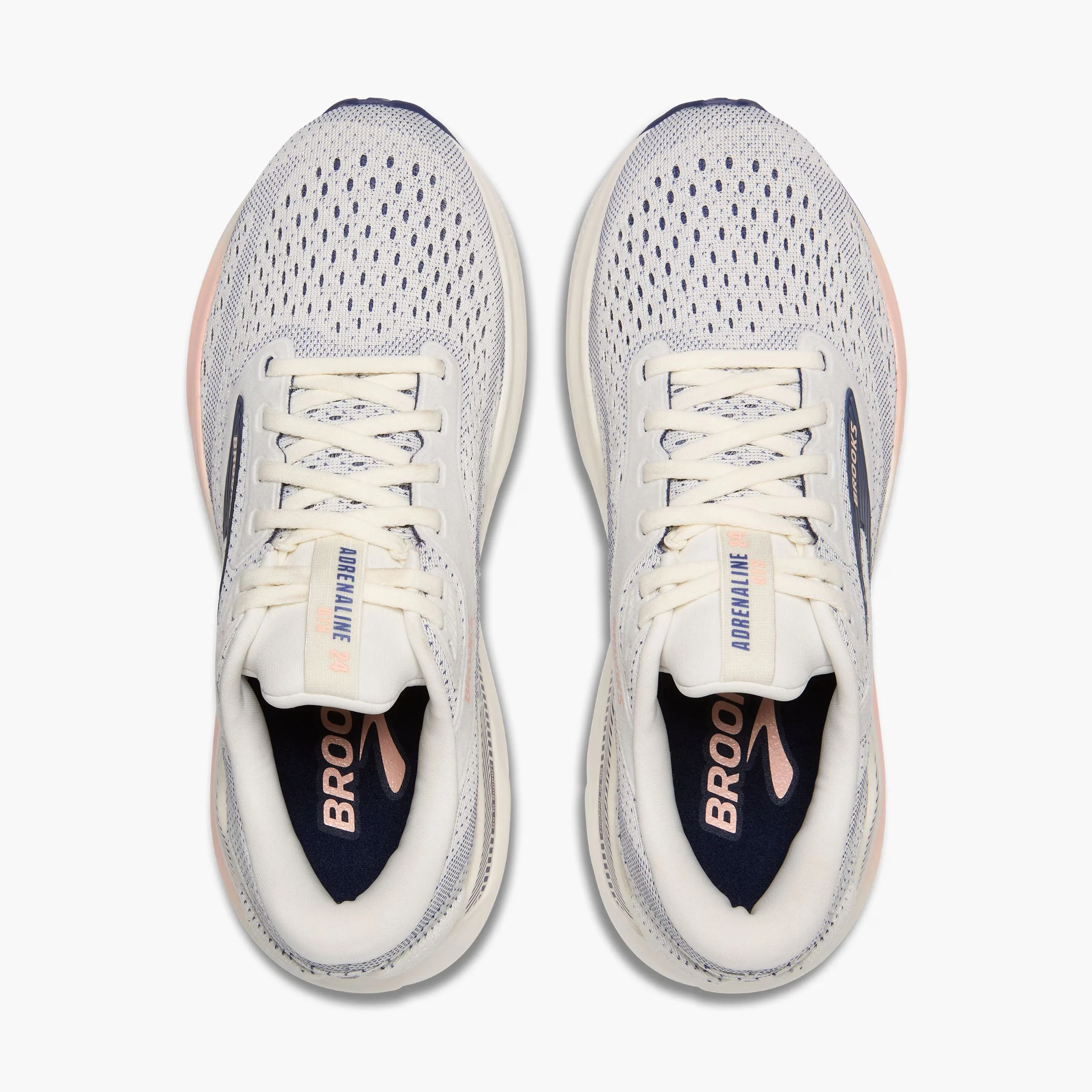 Brooks Women's Adrenaline GTS 24 Wide Fit Running Shoes Grey / Blue Ribbon / Peach Recycled Flexible Outsole Tech