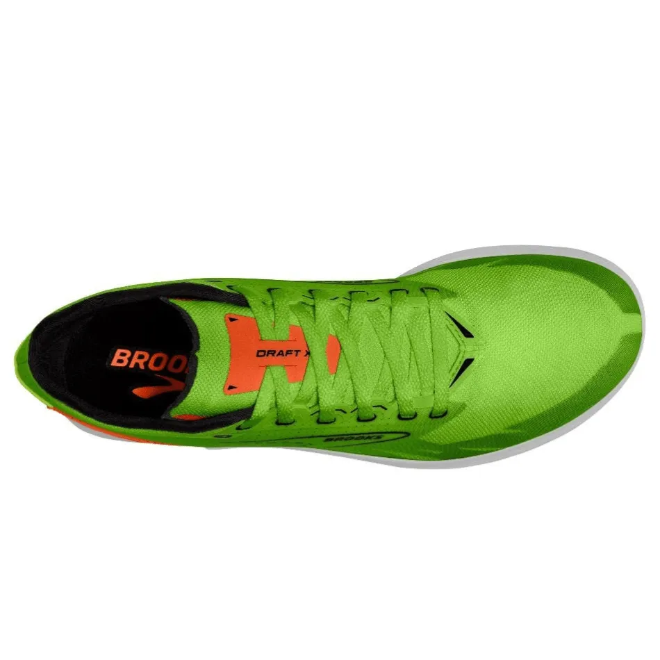 Brooks Unisex Draft XC Running Shoes Green Gecko/Red Orange/White AW24 single - density midsole shoes