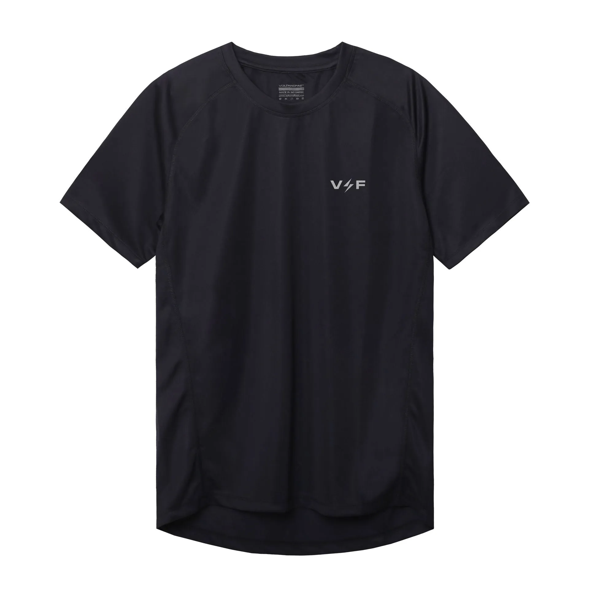 Volt and Fast Men's FLASH Running Jersey V2 Small Logo-Black City Casual