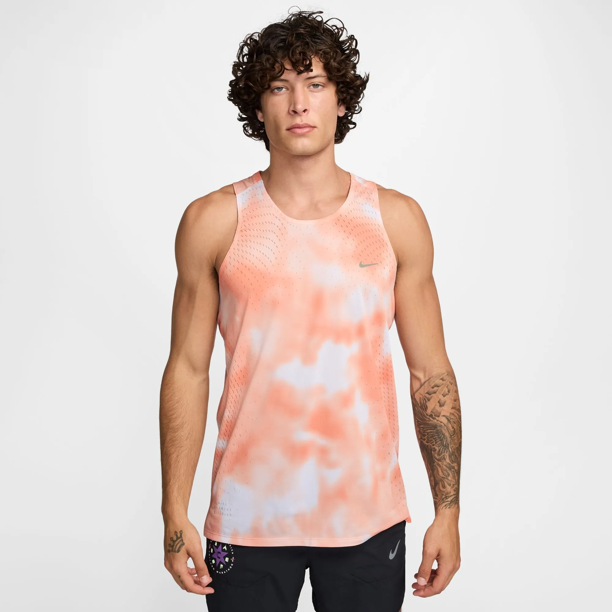 Men's Running Division Breathe Dri-FIT ADV Running Tank Top (844 -  Apricot Agate/Reflective Black) Sustainable Base EcoDye Process