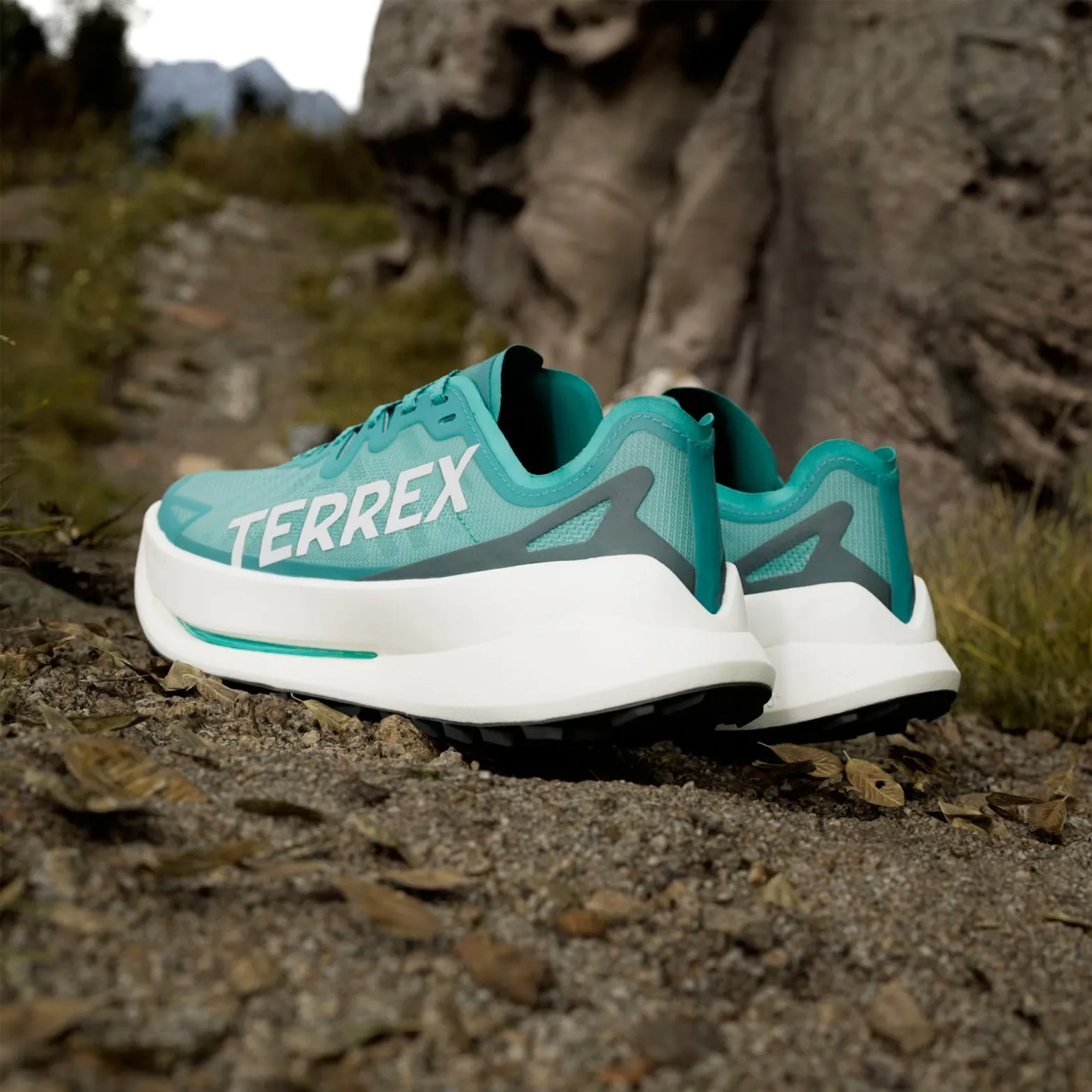 Men's Terrex Agravic Speed Speed Ultra Trail Running Shoes Pure Teal / Grey One / Aurora Ivy Extended Wear Comfort