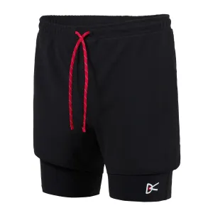 One-of-a-kind Men's Layered Pocketed Trail Shorts Black