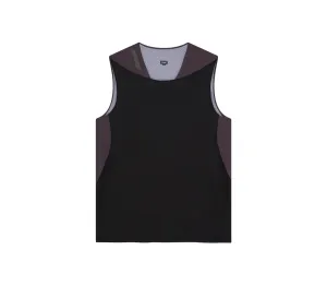 quick dry Minimalist Stitching Men's Singlet | Black/Forest Grey