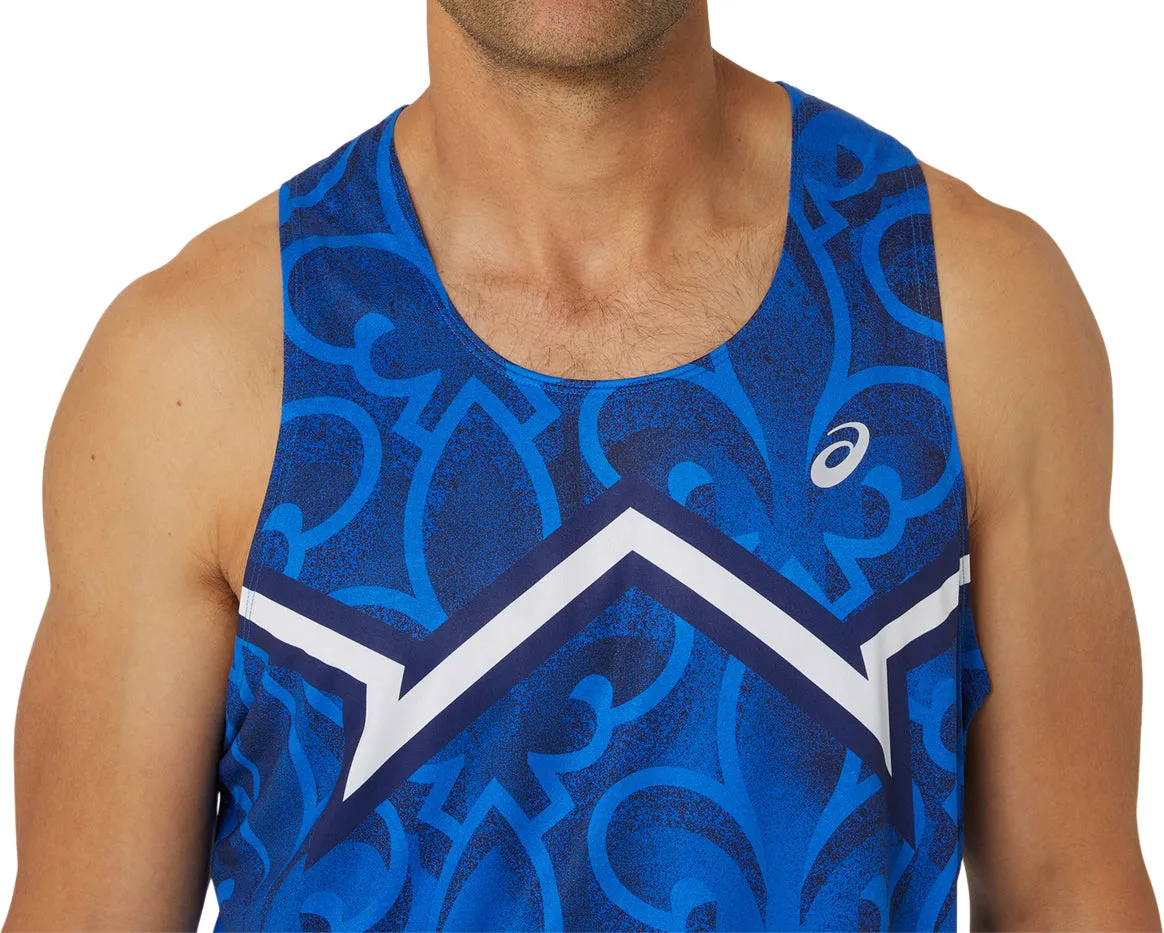 Stay Fresh Asics Nations Mens Running Vest - Blue