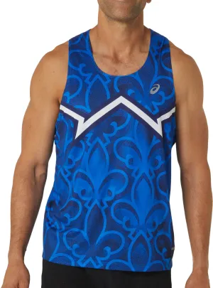 Asics Nations Mens Running Vest - Blue multi - layer storage
