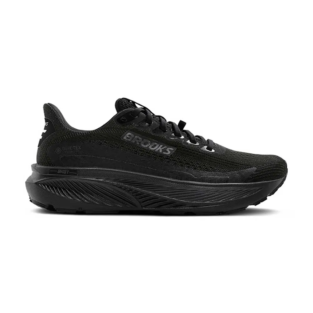Men's Ghost 17 GTX Running Shoe - Black/Black/Ebony - Regular (D) foam - midsole - cushioning - softness shoes