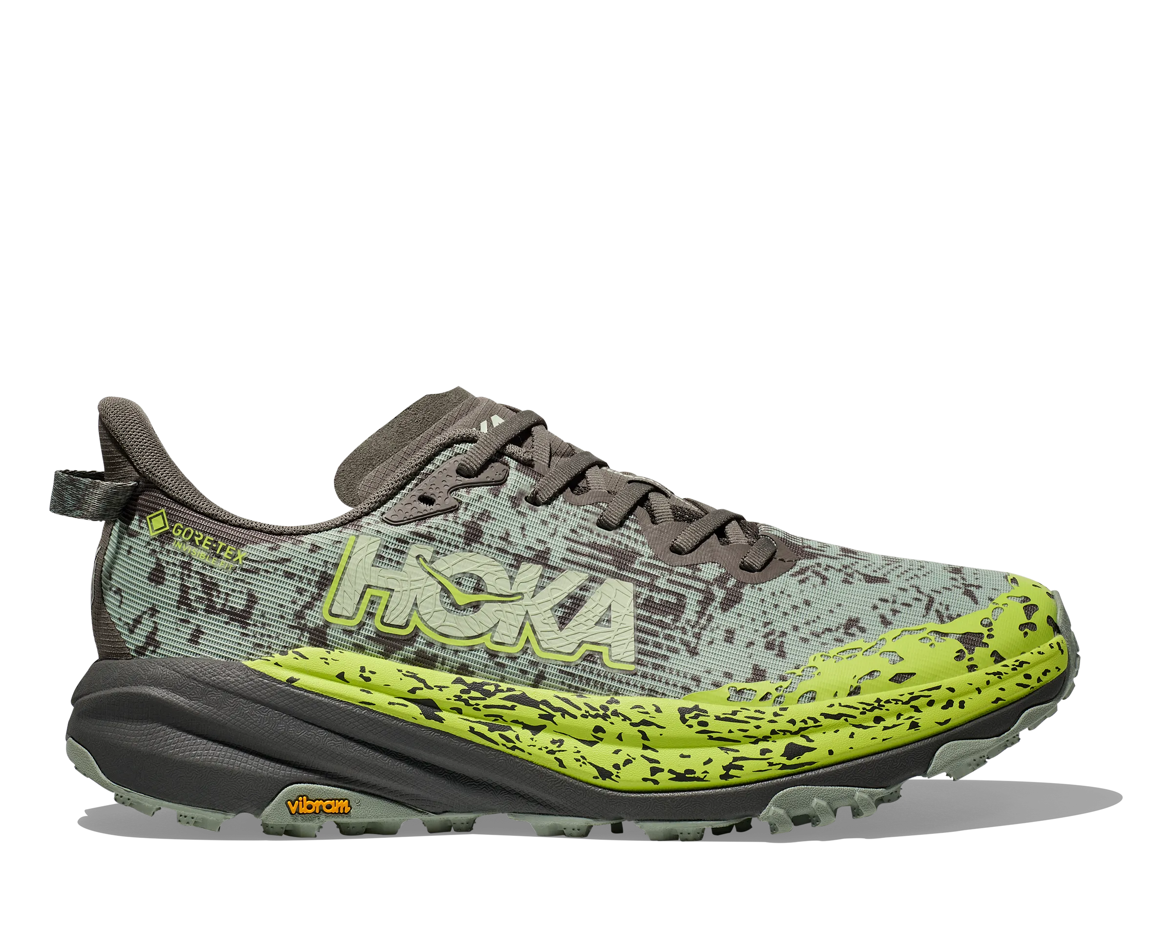 Debris Deflecting Mesh outdoor running shoes Men's Speedgoat 6 GTX (STLV - Slate/Aloe Vera)