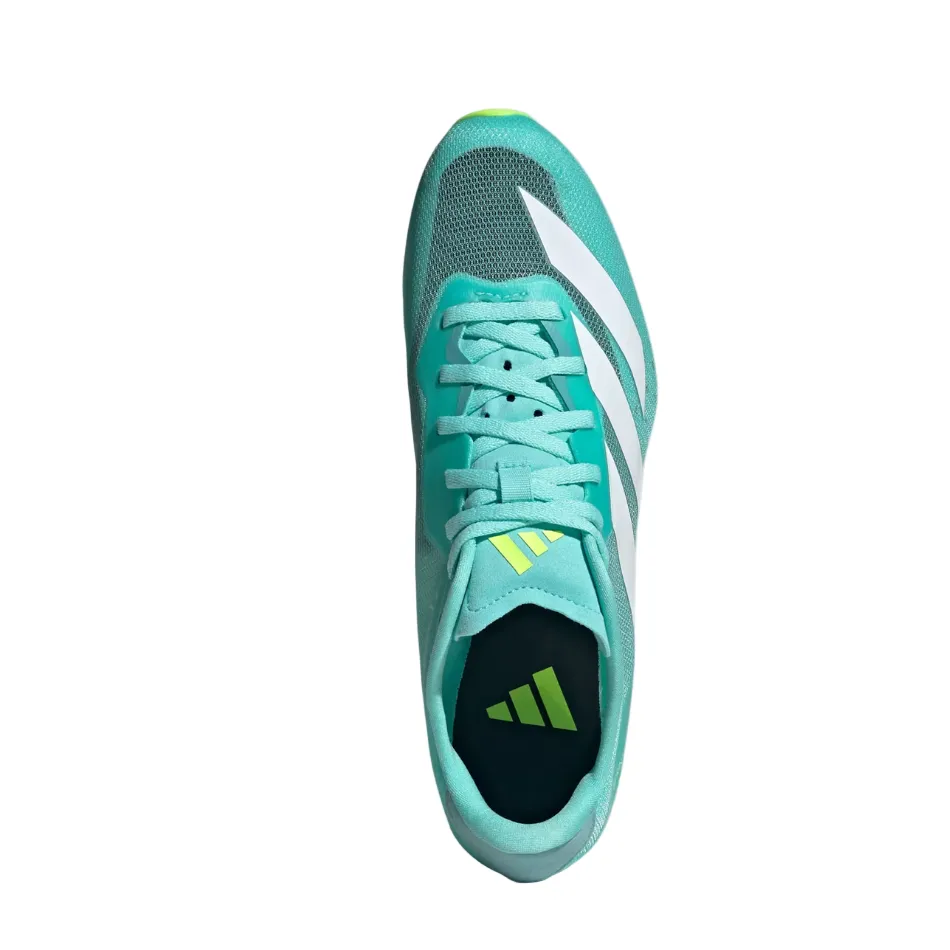 Adidas Unisex Sprintstar Track Spikes in Flash Aqua/Cloud White/Lucid Lemon AW25 Rockered Outsole Design Pebax Technology