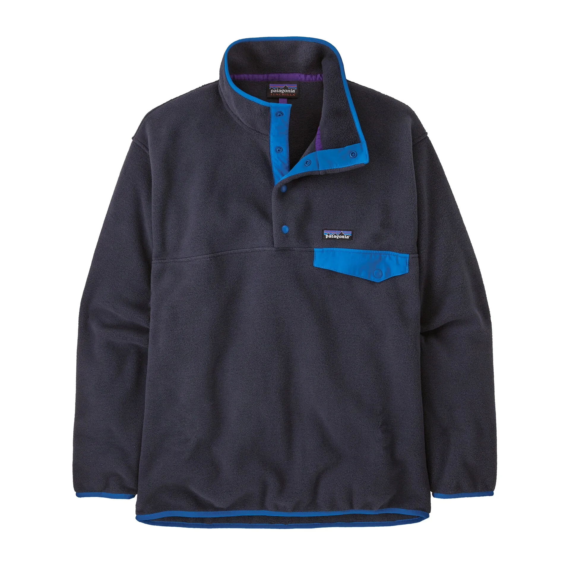 Compact Fit Patagonia Men's Synchilla Snap-T Fleece Pullover Pitch Blue
