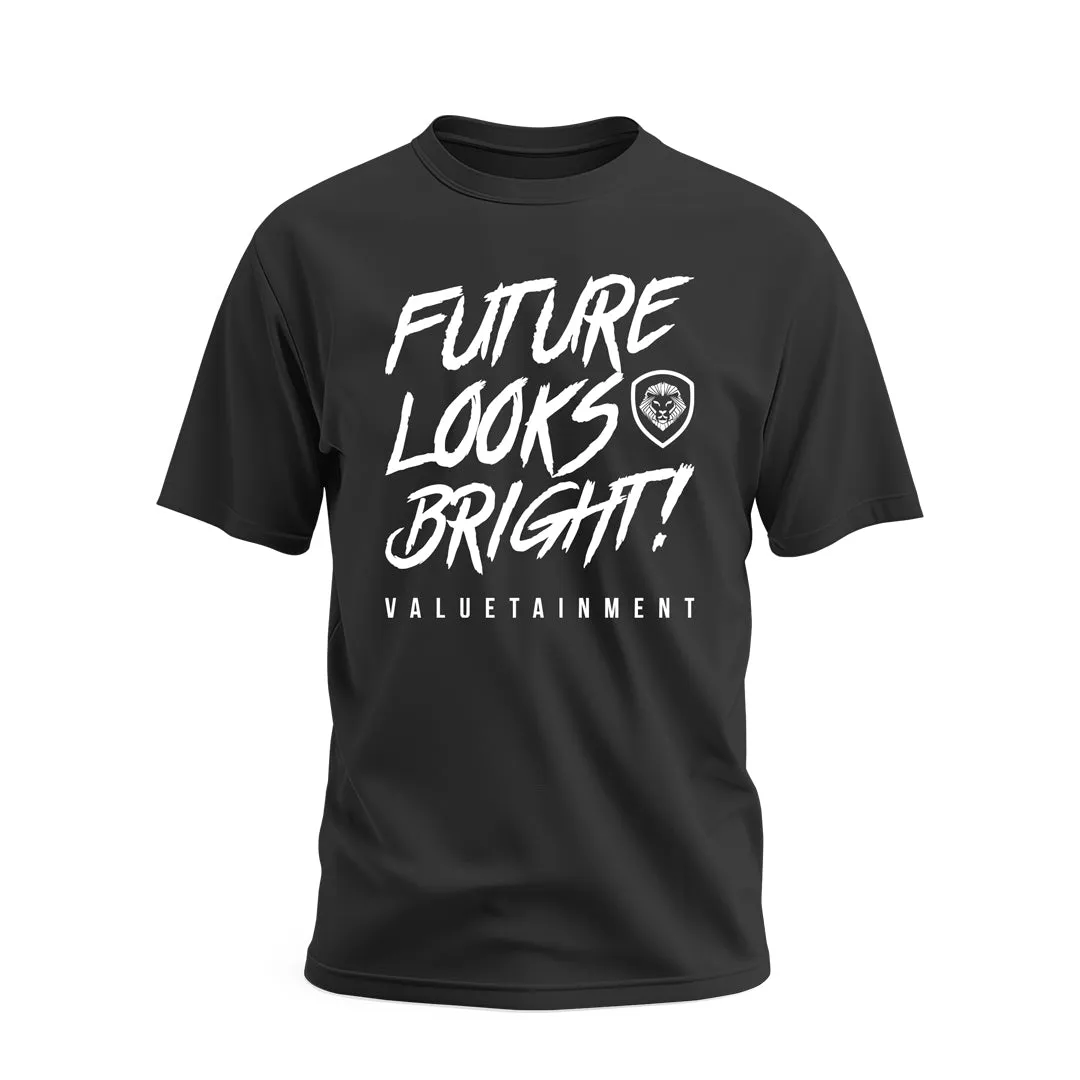 waterproof Relaxed Fit Future Looks Bright Black & White Short Sleeve T-Shirt