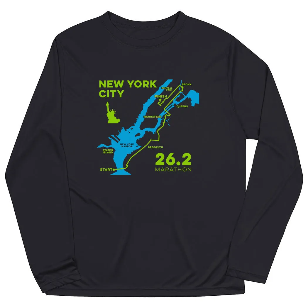 QuickDryTechnology Men's Running Long Sleeve Performance Tee - New York City Route