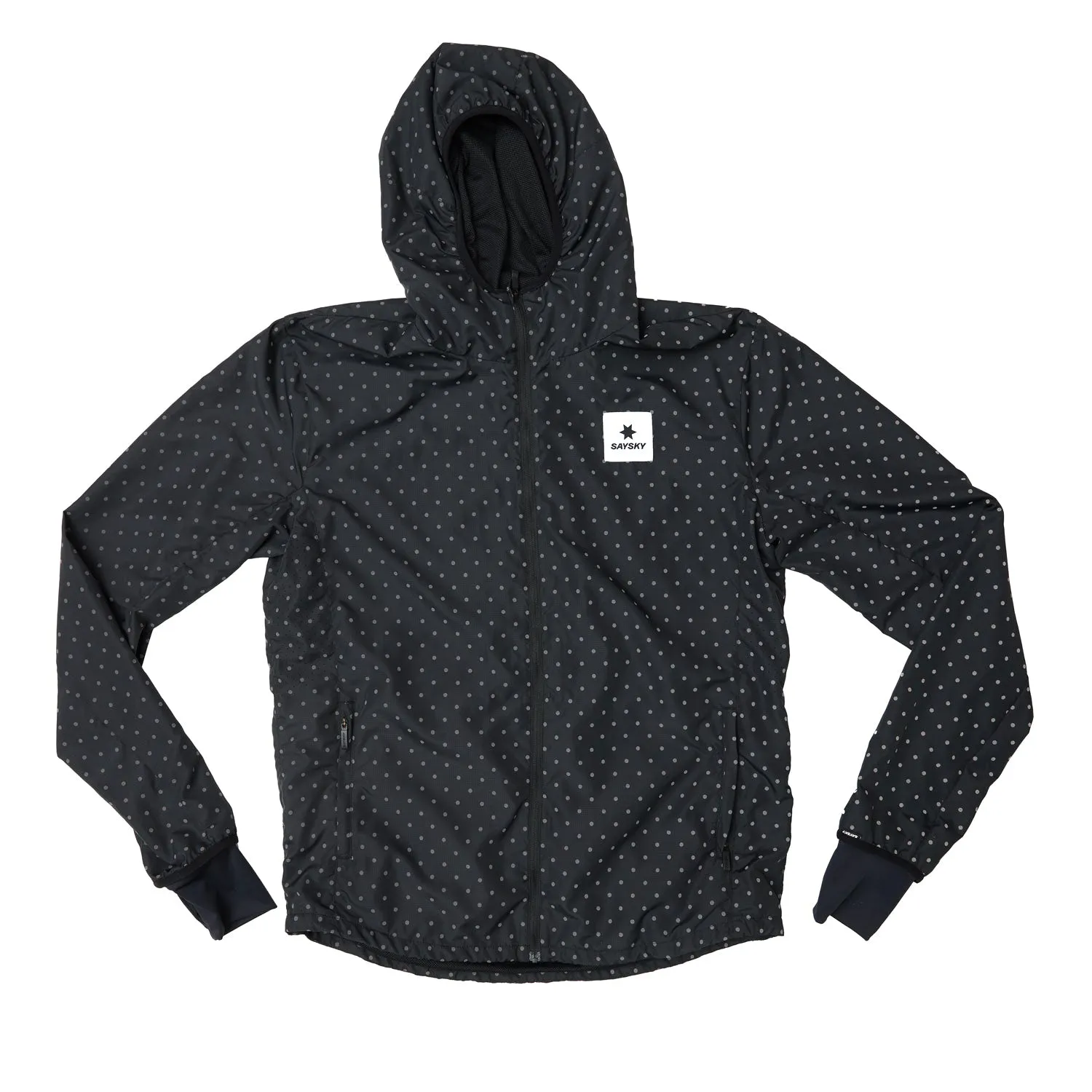 SAYSKY Men's Reflective Polka Blaze Jacket Black Midweight Option