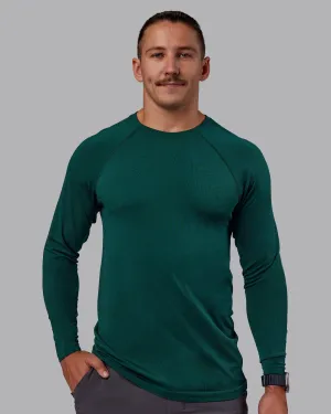 AeroFLX  Seamless Long Sleeve Tee - Dark Moss/Dark Moss Organic Cotton Construction