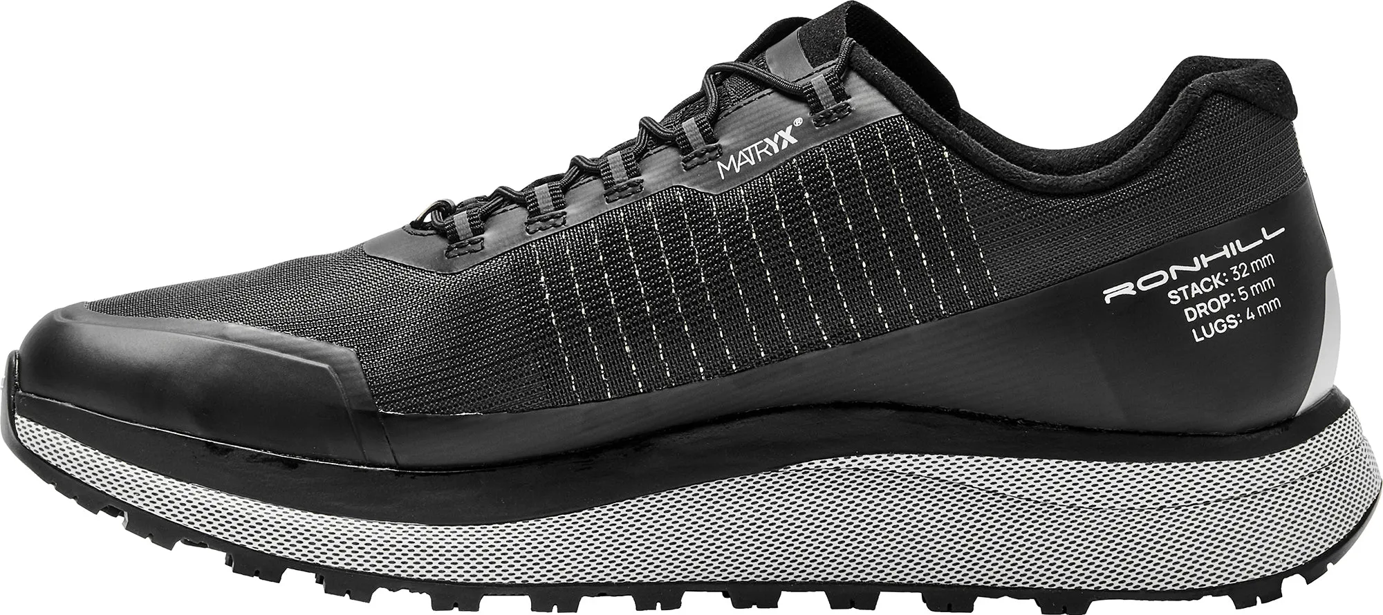 Sock Like Fit All Terrain Grip Ronhill Freedom Mens Trail Running Shoes - Black