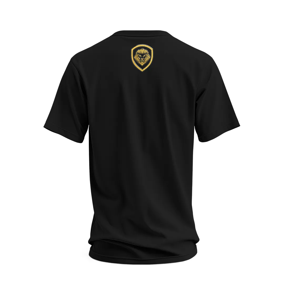 Streetwear Future Looks Bright Black & Gold Raised Embossed Print Performance Short Sleeve T-Shirt