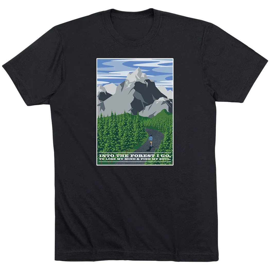 Running Short Sleeve T-Shirt - Into the Forest Minimalist Aesthetic