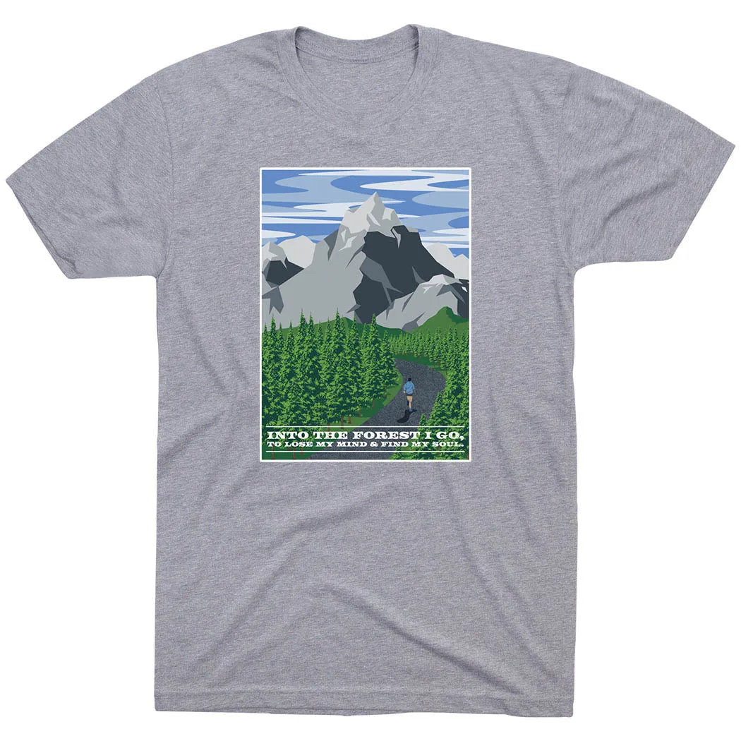 NonRestrictive Cut Breathable knit Running Short Sleeve T-Shirt - Into the Forest