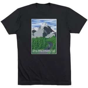 Running Short Sleeve T-Shirt - Into the Forest Minimalist Aesthetic