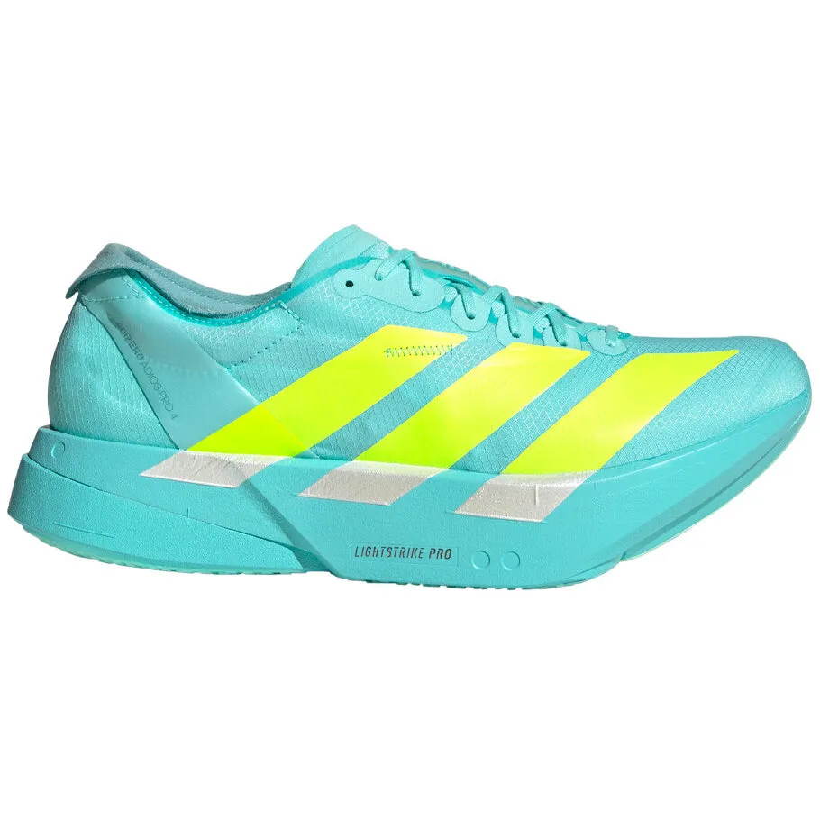 endurance training shoe fitness Recreational enjoyment Mens's Adizero Adios Pro 4 Running Shoes Flash Aqua / Lucid Lemon / Mint Ton