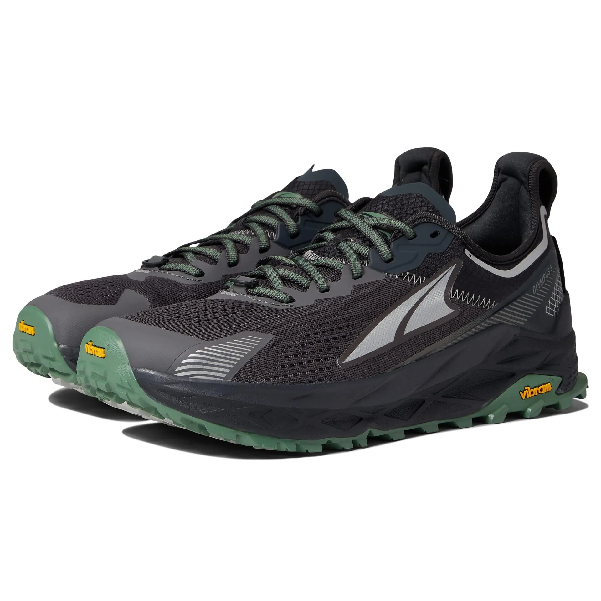 Flex Groove Technology women??s trail sneakers Altra Men's Olympus 5 (Black/Gray)